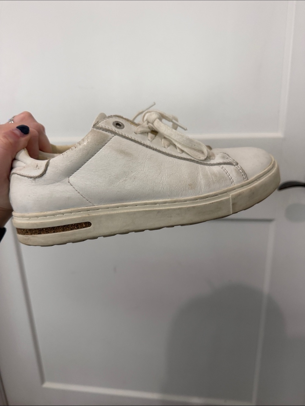 Birkenstock White Leather Lace-Up Sneakers Size 38 - Picture 2 of 4
